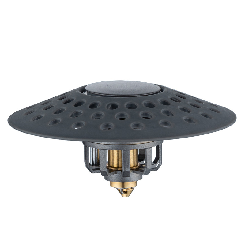 Cross-border universal bathtub drain bouncing core drain 2 in 1 copper bathtub filter drain plug bathtub plug