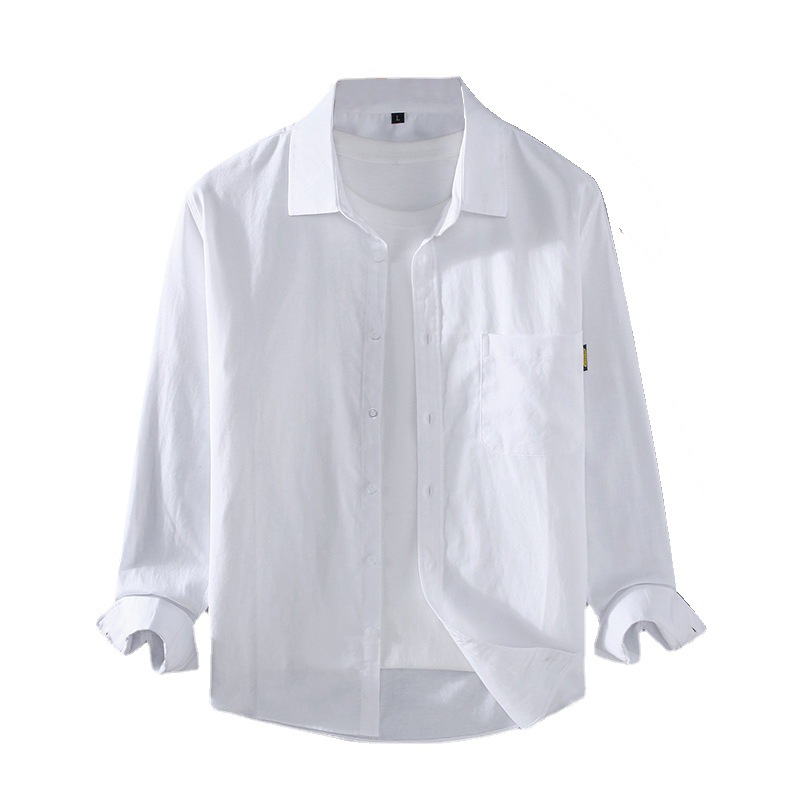 9611 Japanese-style heavy cotton oxford shirt men's long-sleeved spring and autumn jacket design loose casual shirt men