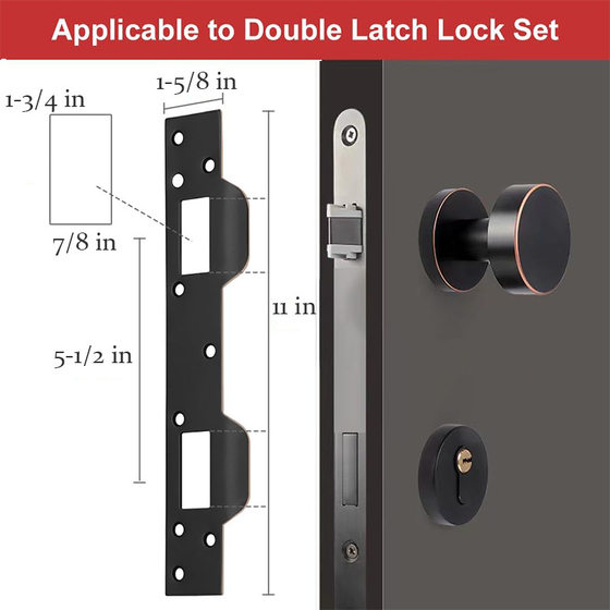 Heavy Duty Metal Latch Plate Reinforcement Double Hole Reinforcement Buckle Plate Security Latch Plate for External Internal Sector