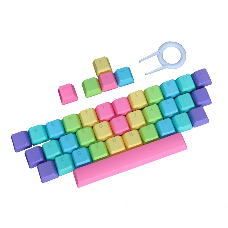 39キーカラー機械キーボードキーキャップpbtキーキャップ正刻ラジウム彫刻英語不透光虹グラデーションキーボードキャップ|undefined