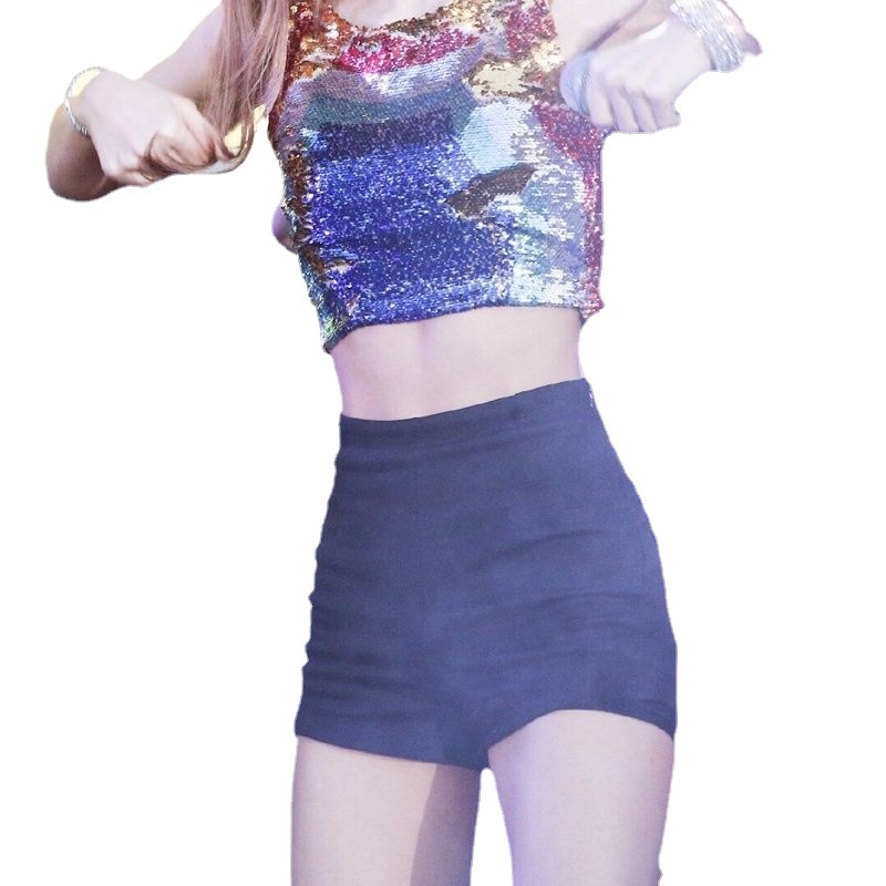 lisa same style pants dance blackpink Korean women's group safe dance high waist black A- line bottoming shorts