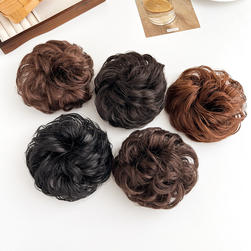Ball head wig hair ring back head hair increasing fluffy updo tool large headdress flower adult flower brace hair rope female