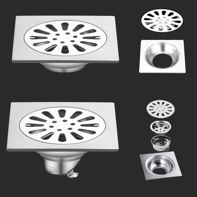 304 stainless steel floor drain deodorant bathroom washing machine floor drain deep water wire drawing project for large displacement floor drain
