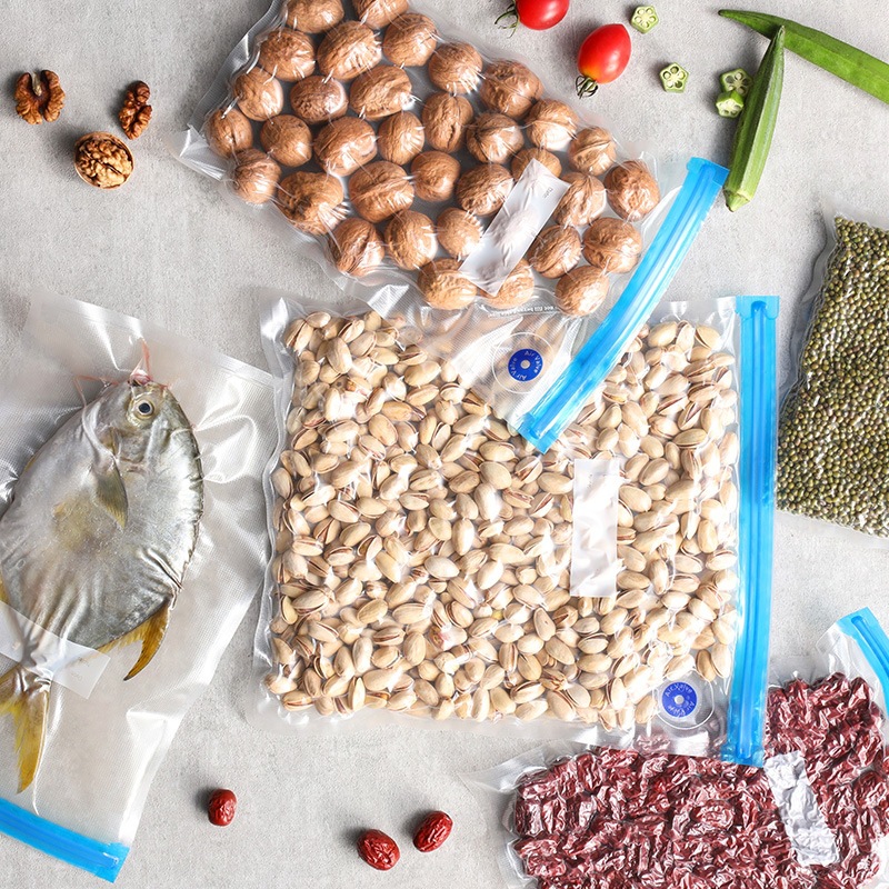 Blue air valve vacuum bag vegetable and fruit sealed bag food grade fresh-keeping bag household grain vacuum bag Amazon
