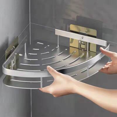 Punch-free Space Aluminum Storage Rack Toilet Toilet Tripod Bathroom Storage Rack Wall-mounted Toilet Corner Rack