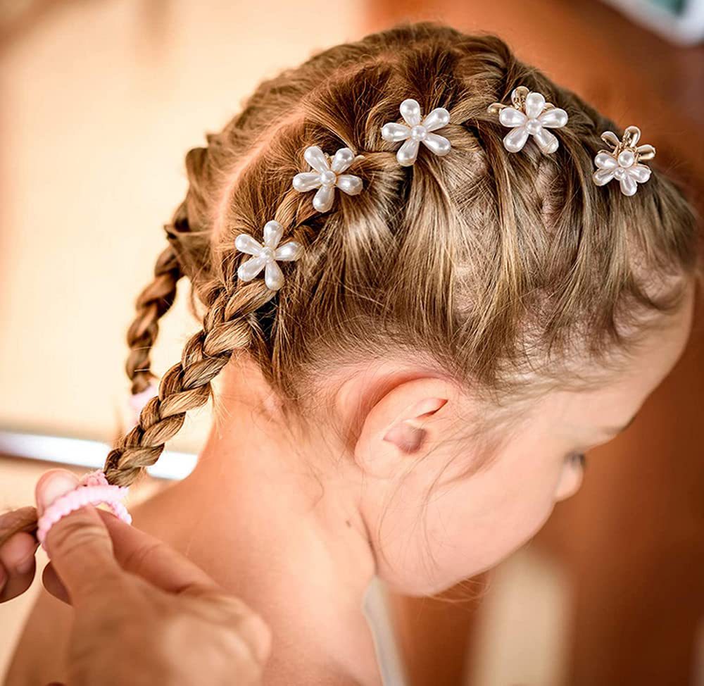 Amazon retro Pearl Flower small grab clip braid decorative small hairpin sweet hair accessories bangs clip