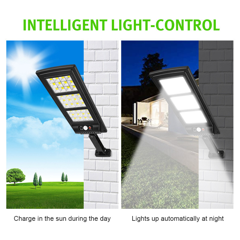 Cross-border LED outdoor solar street lamp human body induction garden lamp home garden wall lighting remote control street lamp