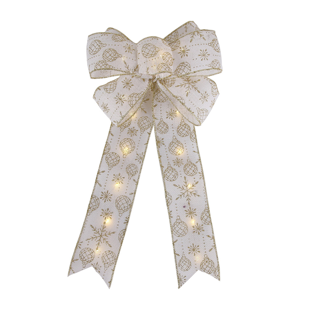 Christmas Bow Hanging with Light Christmas Tree Decoration Interior Door Head Decoration Christmas Bow Door Decoration Pendant_voghion.com