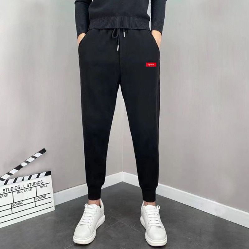 Men's Casual Pants Teenagers Straight Loose Sports Pants Thin Drawstring Ankle Pants Spring Autumn Summer Simple Men's Pants