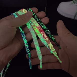 Original shoelace luminous cashew flower dragon pattern totem color gradient tie-dyed canvas shoes af1 Air Force No. 1 aj1 tide