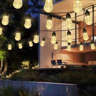 Black hat bubble bulb solar led lights outdoor courtyard festival decoration Solar String Light Bubble Ball light