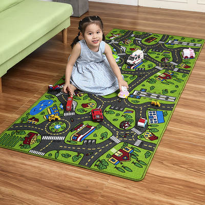 Shafir Carpet Children City Traffic Road Lane Game Mat Kindergarten Bedroom Living Room Green Amazon