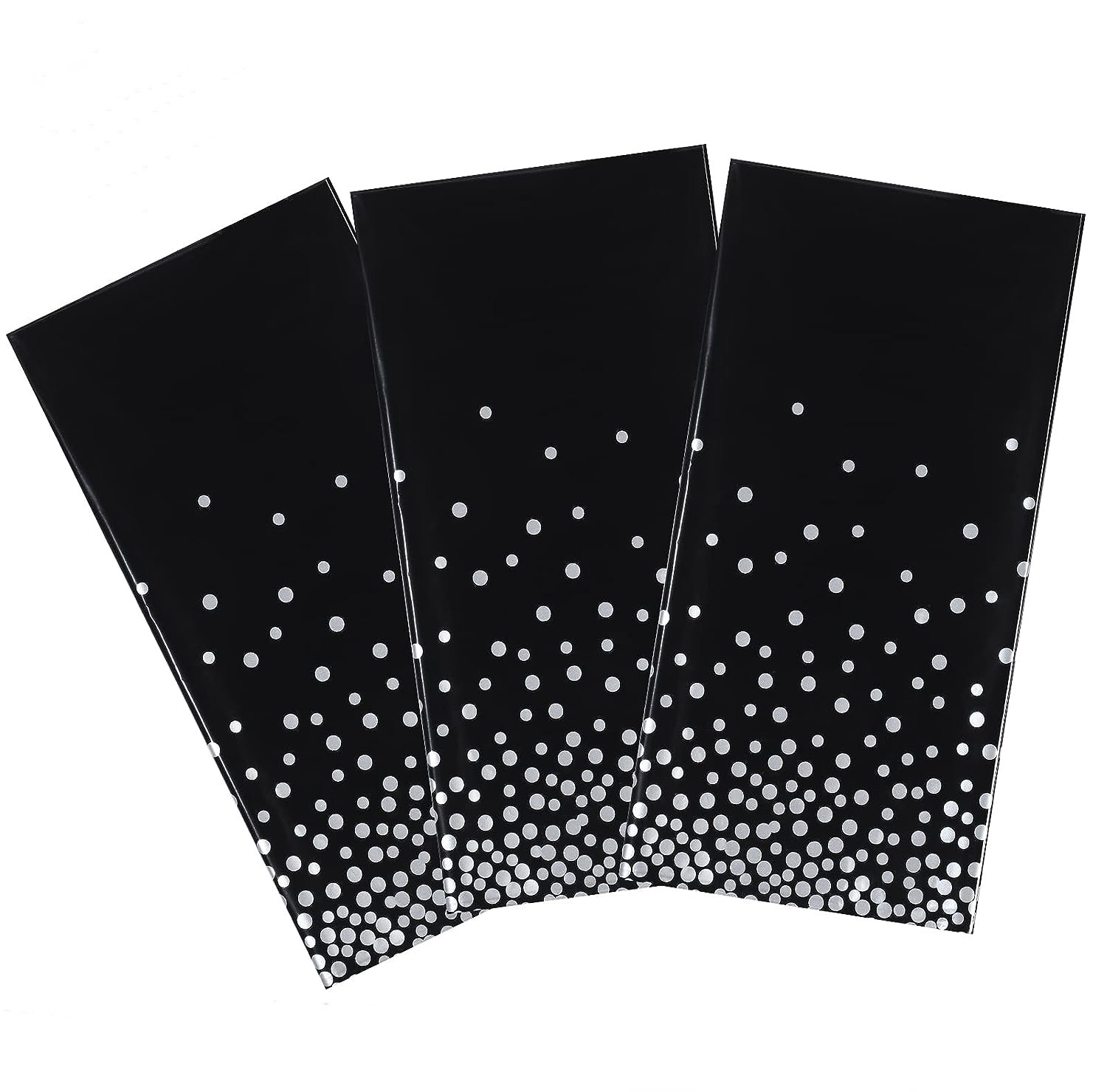 Cross-border in stock black background silver powder tablecloth Party festival tablecloth waterproof oil-proof black gold powder tablecloth factory