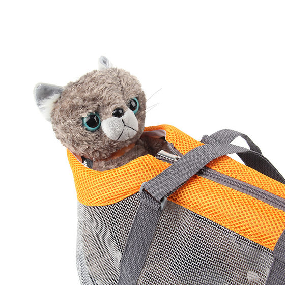 Cat has a trick panoramic breathable dog out pet bag large capacity portable dog bag portable folding cat bag can be fixed