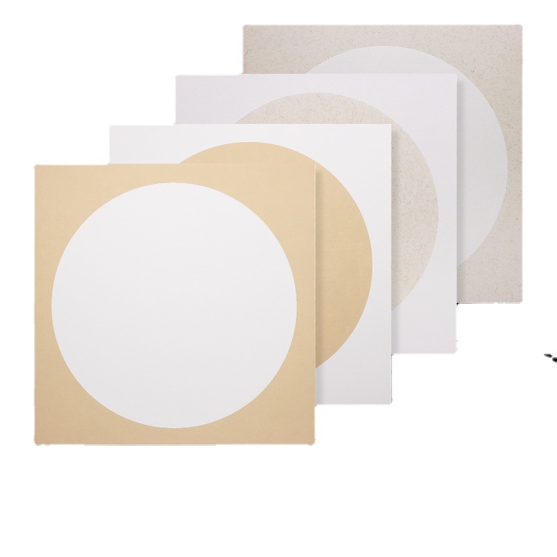 Thickened Chinese painting raw publicity cardboard lens paper mirror antique round calligraphy hemp paper empty white Chinese painting fan cardboard