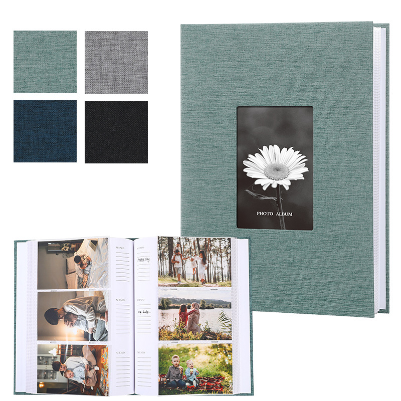 Factory wholesale simple linen creative gift 6-inch album paper Core Pocket Photo Storage album album cross-border