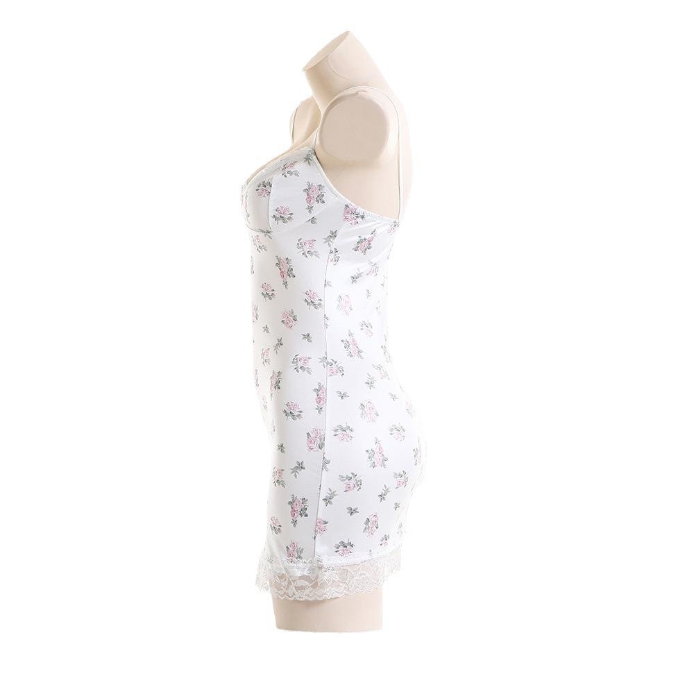 Sexy lingerie small floral contrast color lace stitching sexy low-cut pure desire style sling sheath sexy pure desire style_voghion.com