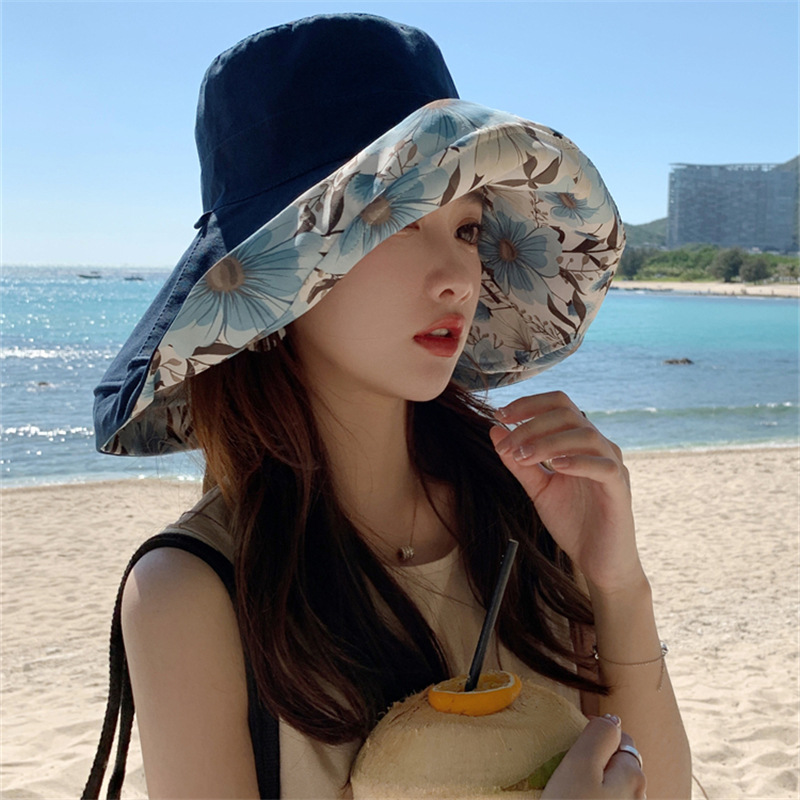 蝴蝶結女大檐百搭防曬遮陽帽夏季新款沙灘帽鏤空可摺疊海邊太陽帽