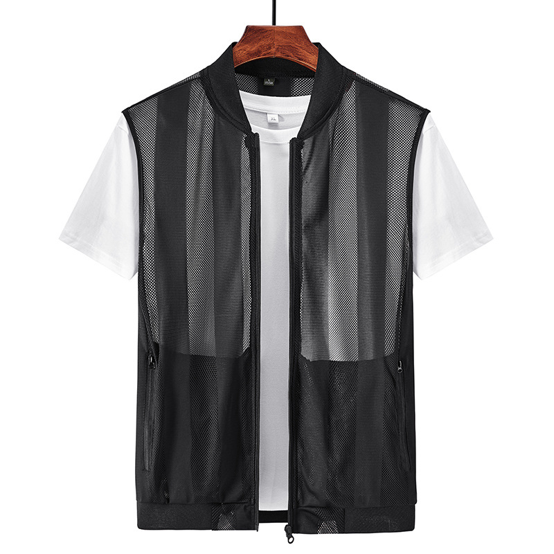 Summer Ultra-thin Men's Vest Sleeveless Waistcoat Men's Sports Thin Vest Outer Wear Lightweight Breathable Skin T-shirt