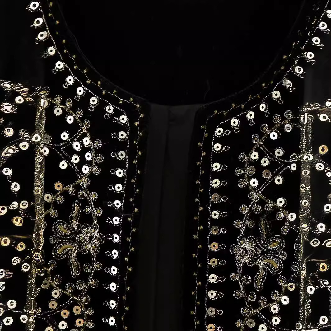 ZR foreign trade wholesale European and American style women's retro fashion casual embroidered velvet vest 6895 268 800