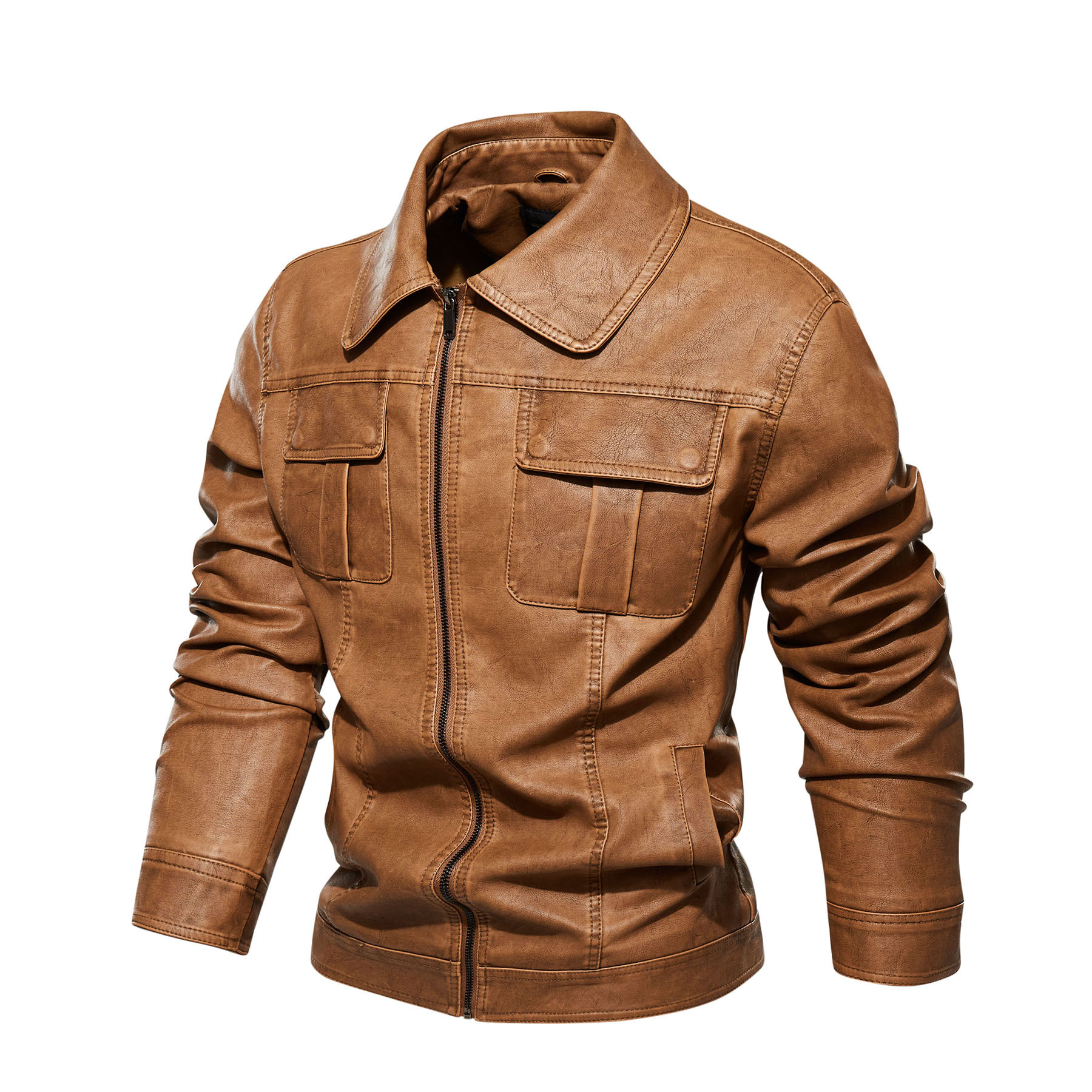 New wash faded four generations of washed men's leather foreign trade cross-border boutique leather Europe independent station Amazon US size