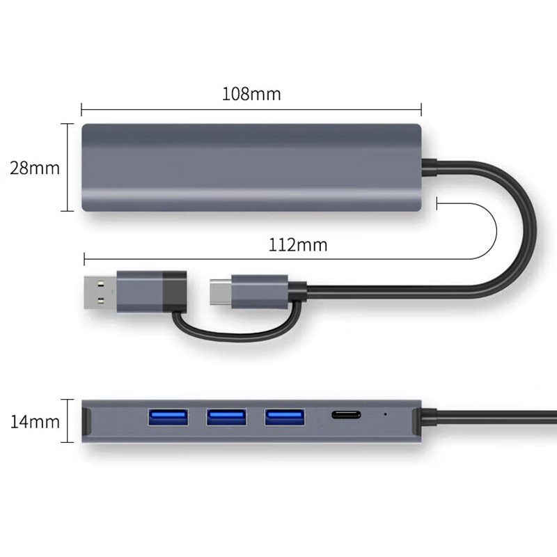 新しい 5-in-1 USB 3.0 Type-c/usb-a ツーインワン拡張ドック高速ネットワークポートデジタルコンピュータ/usb ハブ/usb ハブ|undefined