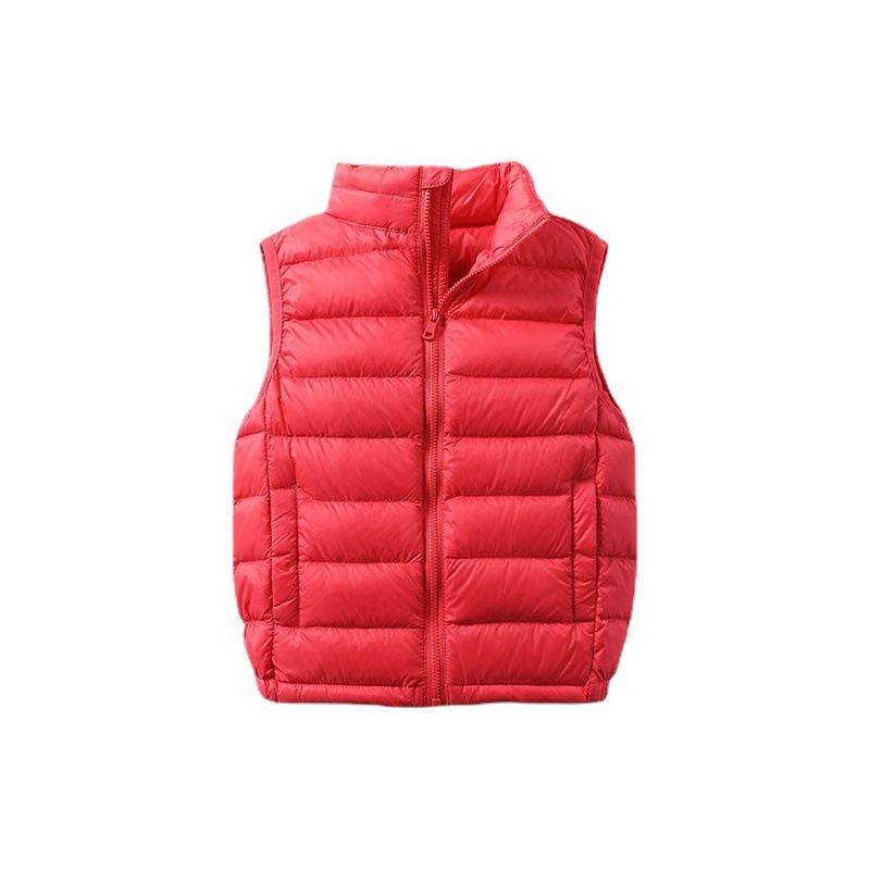 Cross-border Supply Children's Wear Down Vest Men's and Women's Large Children's Short Vertical Collar Slim-fit Outer Wear Inner Fashion Vest