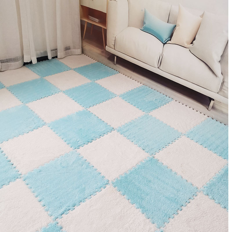 Cross-border Foam Puzzle Mat Suede Patchwork Carpet Fluffy Carpet Bedroom Carpet Machine Washable Padded Mat