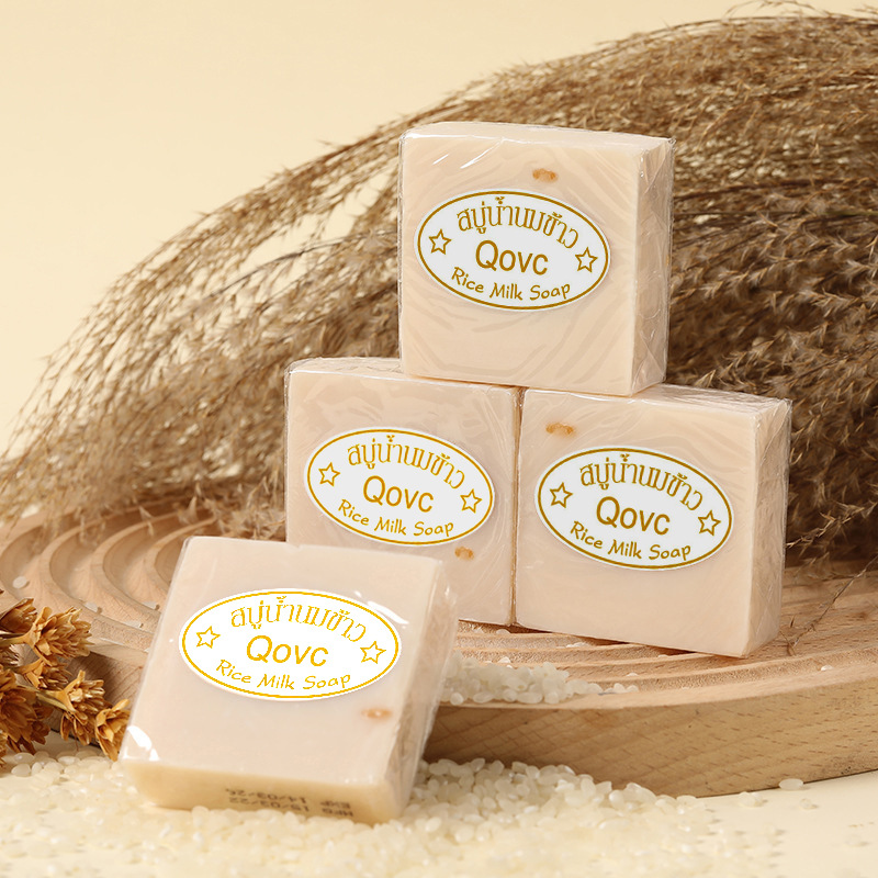 Spot wholesale local handmade rice soap 65g Thailand rice soap cleansing bath soap cold soap