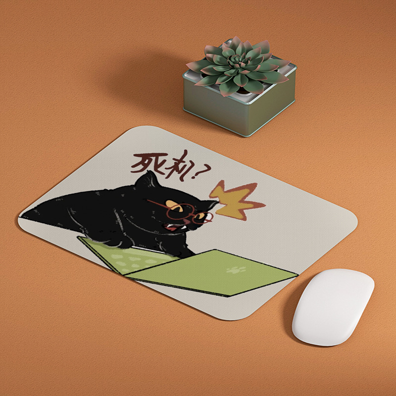 Cute Black Cat Cartoon Mouse Pad Large Keyboard Pad for Girls Laptop Computer Office Desk Mat Gaming Mouse Pad