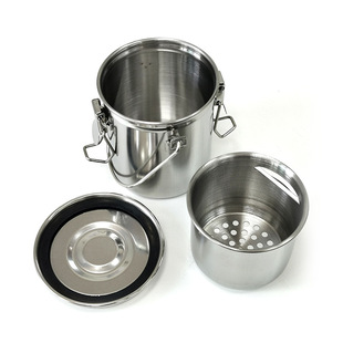 Pencil Washing Containers Stainless Steel Thickened Painting Oil Pot Oil Painting Color Tone Double Layer Metal Pencil Washing Containers