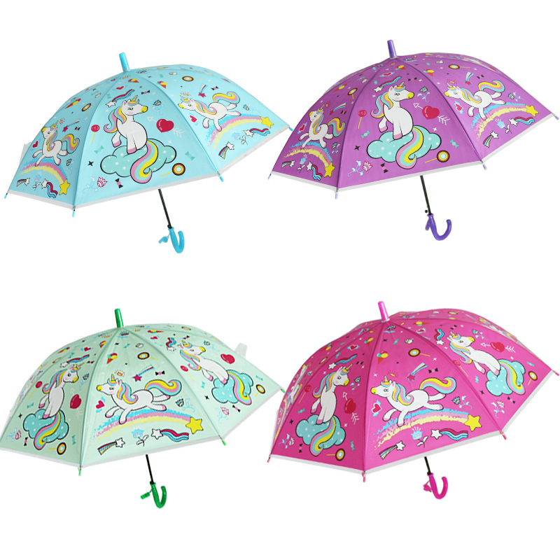 Factory wholesale in stock Children's umbrella 19-inch self-opening children's umbrella cartoon anime umbrella EVA straight umbrella