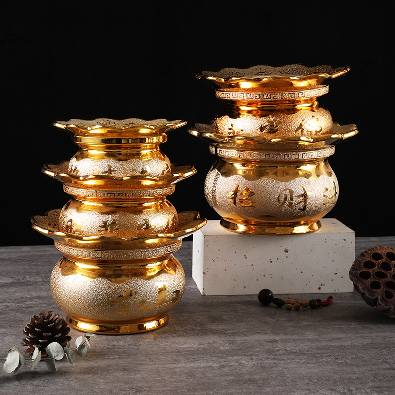 Sha Jin Furnace Enclosure Incense Furnace Incense Furnace Ceramics Household Buddha Serving Indoor Buddha Supplies Incense Furnace Bowl Incense Furnace Enclosure