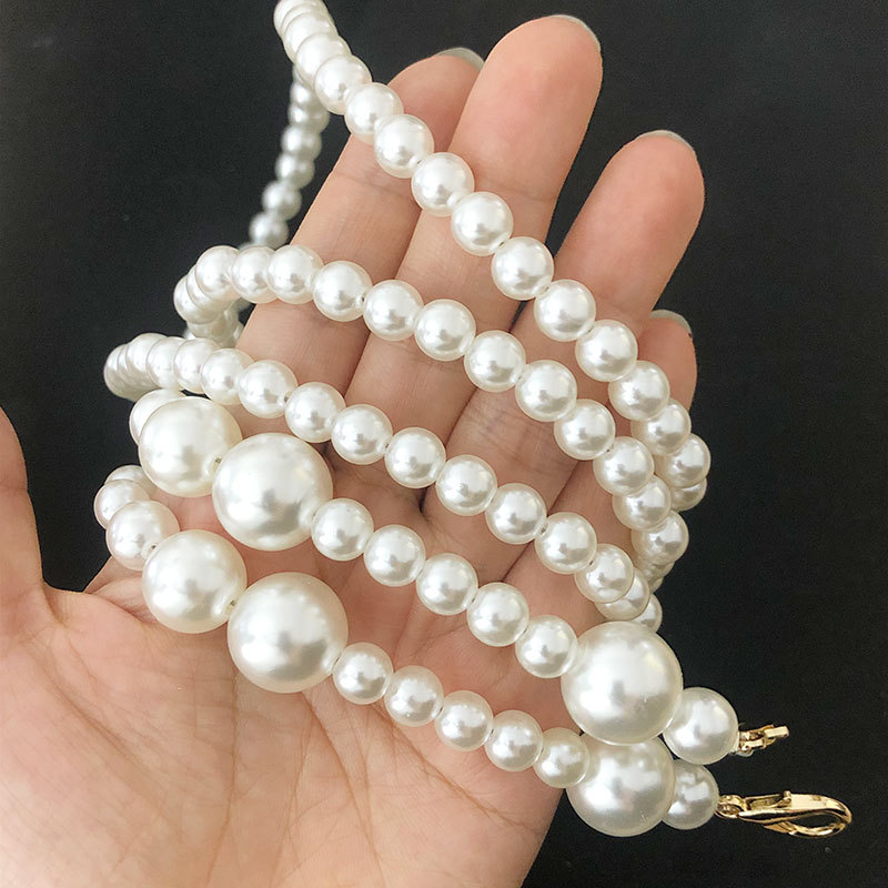 Bag pearl chain shoulder strap bag strap single buy bag chain accessories diy transformation high-end crossbody chain replacement metal