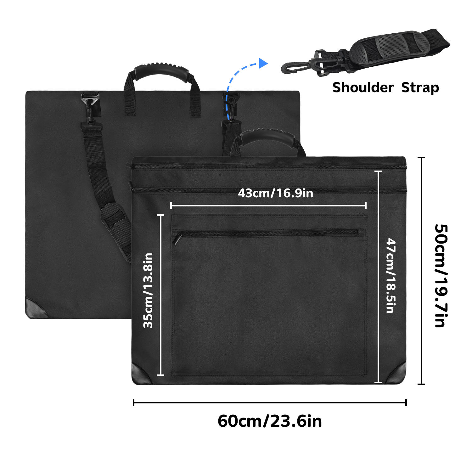 600D Polyester Waterproof Fabric Art Combination Bag Drawing Board Bulletin Board Storage Bag Art Portfolio Bag