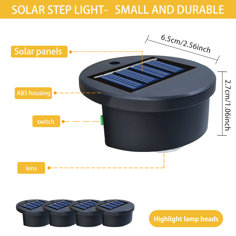 Cross-border new solar step light outdoor garden light stair wall light LED waterproof fence railing Light Factory