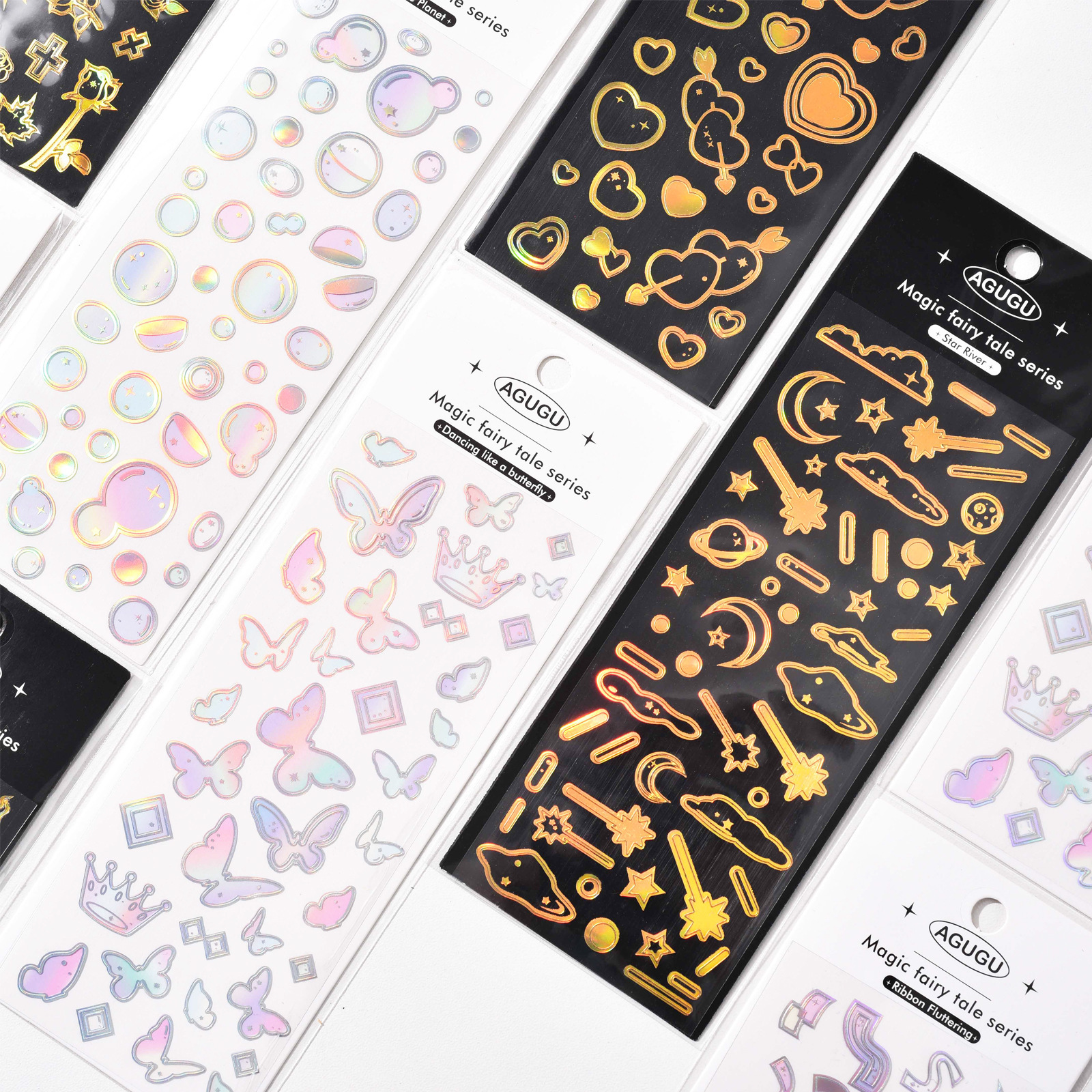 Goka Magic Fairy Tale Hot Gold and Silver Series Stickers Creative Colorful Hand Account diy Material Collage Material Stickers 8