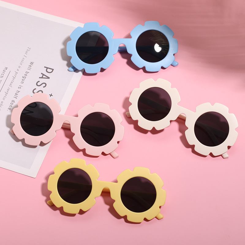 Children's Cute Flower Sunglasses Sunshade Sunglasses Children's Sunglasses Travel Decorative Personalized Glasses Trendy for Boys and Girls