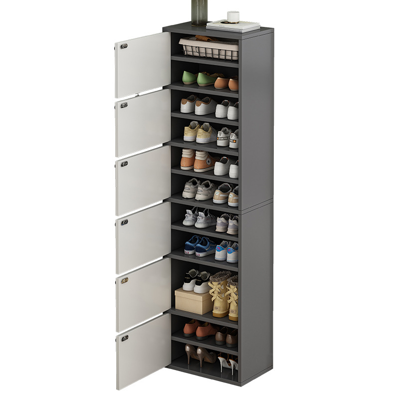 Shoe Cabinet Narrow Household Shoe Rack Modern Simple Space-saving Entrance Cabinet Small Apartment Large Capacity Corner Dust-proof Bucket Cabinet