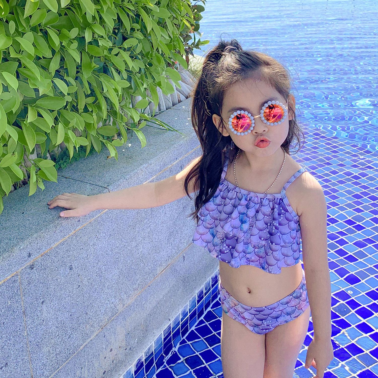 2022 new children's swimsuit girl children's fishtail skirt princess skirt swimming clothes clothing a generation of hair