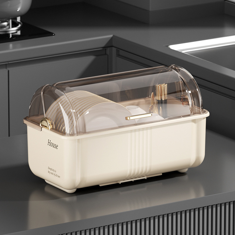 Bowl and Chopsticks Storage Box Storage Rack for Dishes and Dishes Kitchen Household Multifunctional Draining Rack with Lid Cupboard Storage Box