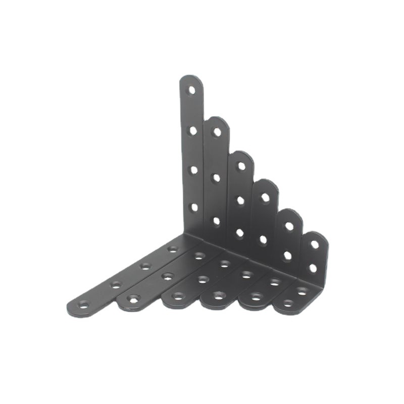 Simple Furniture Black Iron Angle Code Right Angle Clothes Cabinet Thickened Angle Code 90 Degree Link Black Straight Sheet