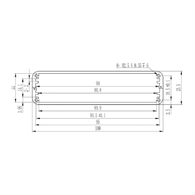 Yongfang 100*25.5 inverter aluminum alloy shell aluminum alloy box controller aluminum profile shell instrument aluminum