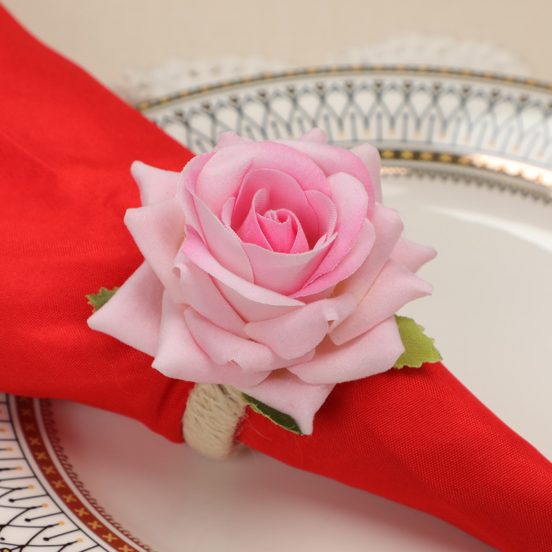 Artificial Napkin Buckle Western-style Hotel Mouth Cloth Ring Handmade Creative Mori Rose Napkin Ring New Napkin Buckle