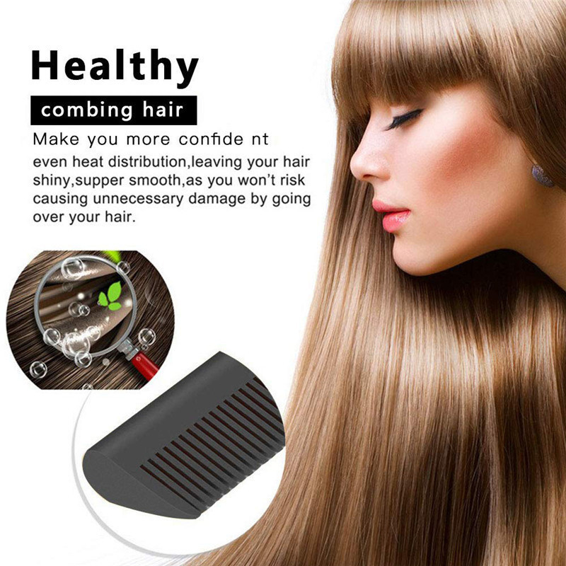 Amazon Hot Sale Electric Curling Hair Comb Household Curling Hair Stick Wet and Dry Dual Use Copper Comb Curling Straight Multifunctional Electric Straightening Hair Comb