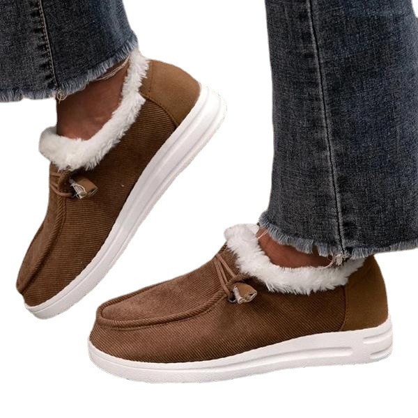 Winter New Thick-soled Snow Boots Women's Fleece-lined Thickened Mao Mao Warm Large Size Cross-border Sewing Cotton Shoes Women
