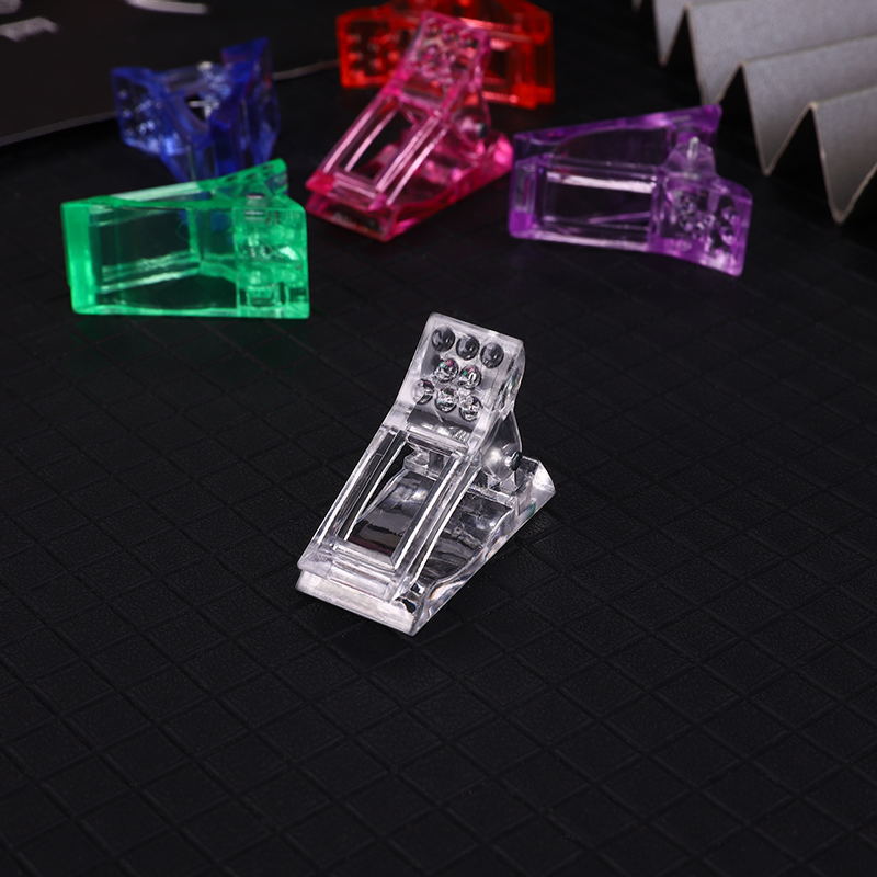 White Transparent Plastic Clip Fixing Clip Crystal Extension Glue Nail Sheet Stereotype Nail Mold Tool Nail Clip
