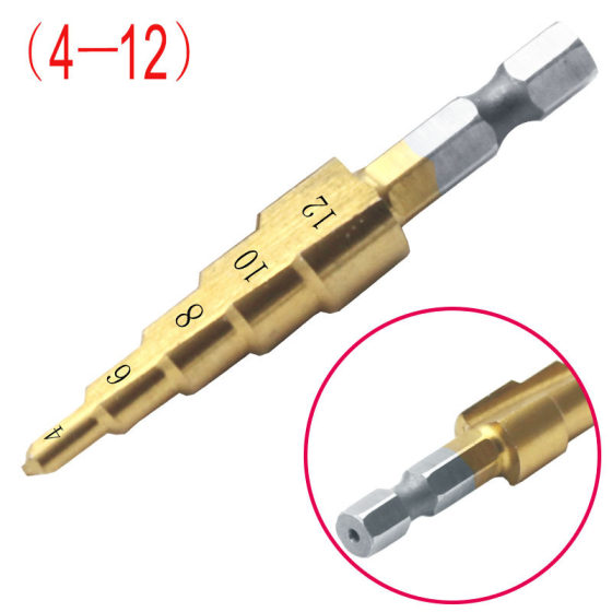 4241 material hexagonal handle step drill/pagoda drill/Twist drill board hole opener 4-12 single