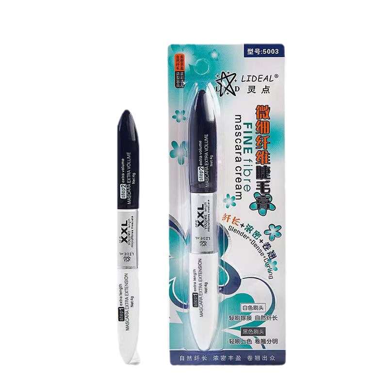 Spirit dot double black and white micro-fiber mascara waterproof non-fading natural long thick curly not easy to faint