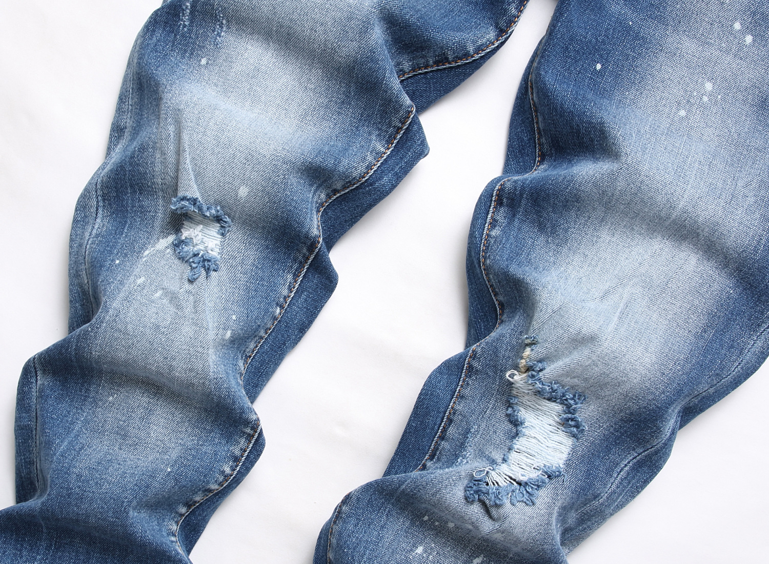 2023 autumn new street fashion men's jeans fashion ornaments trendy paint slim fit skinny mid-waist trousers